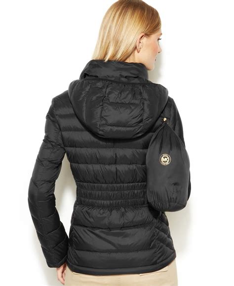 michael kors black puffer jacket women's|michael kors lightweight puffer jacket.